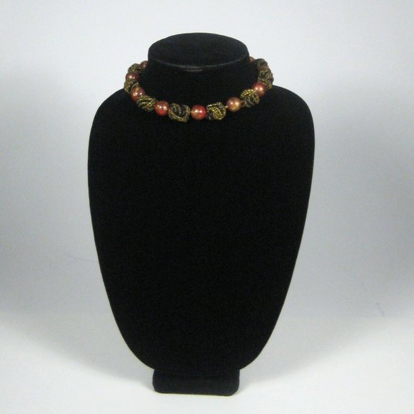 Kramer Signed Set 3 Necklace Clip On Earrings 15 In VTG 60s 50s Beaded Goldtone - Picture 11 of 12